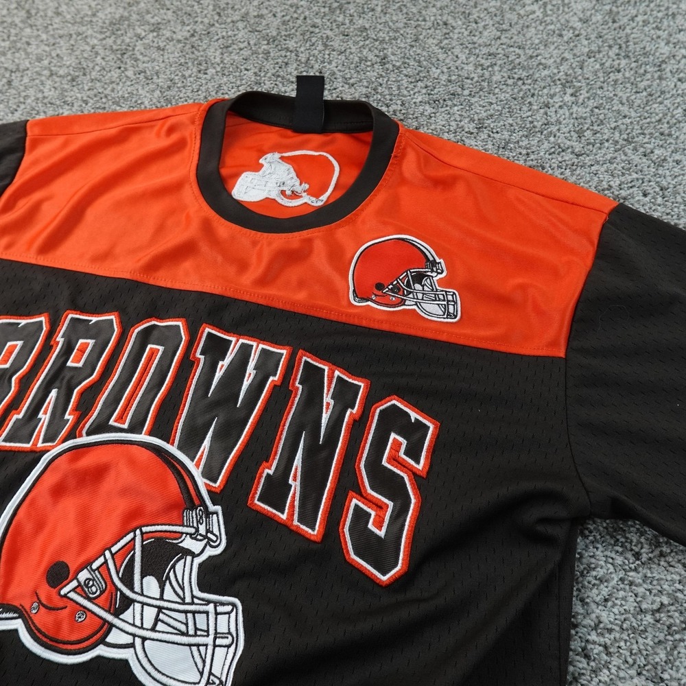 Cleveland Browns Shirt Mens M Orange NFL Football Graphic Short Sleeve Jersey